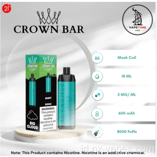 Al fakher crown bar vape 8000 puffs